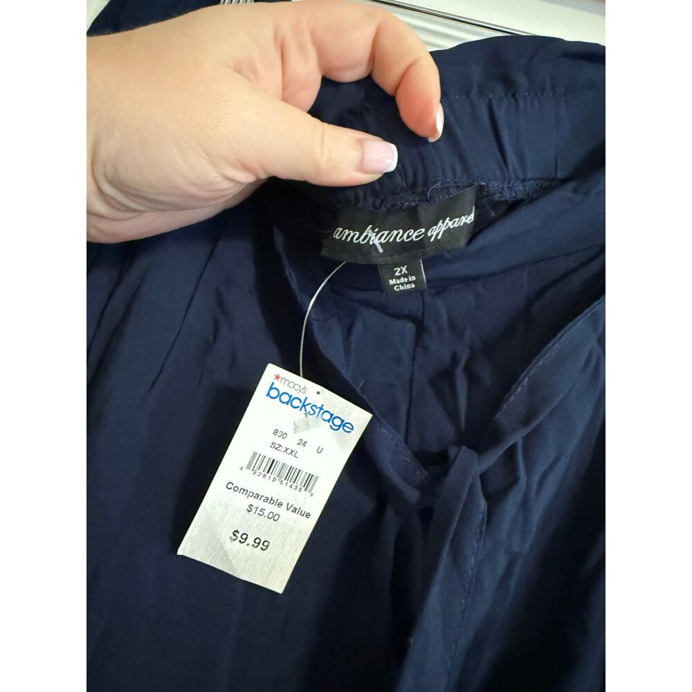 Blue drawstring paperbag pants size 2X - NWT! - Picture 3 of 5